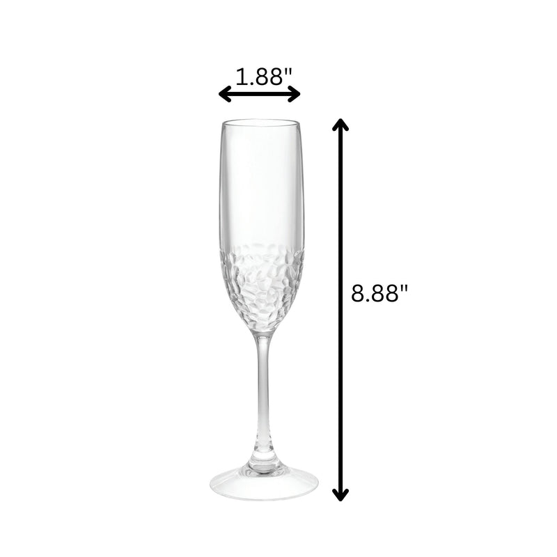 Tritan Lexington - Unbreakable Plastic Champagne Flutes, Durable Glass Alternative (Set of 4), 6Oz - Clear