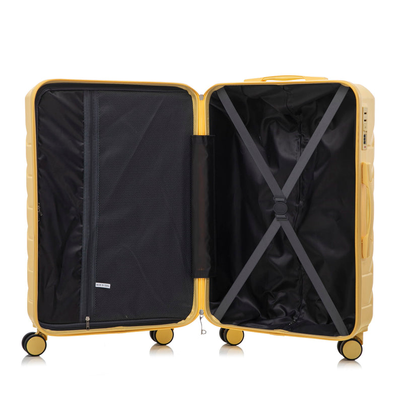 Hard Shell Luggage With Scratch Resistant Surface, 4 Wheels, Combination Lock & Side Hooks