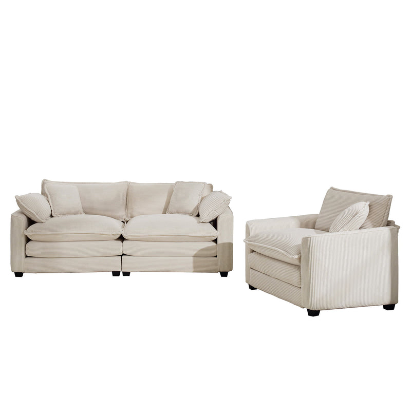 Elegant Oversized Sectional Sofa Set With Deep Seats And Flexible Layout
