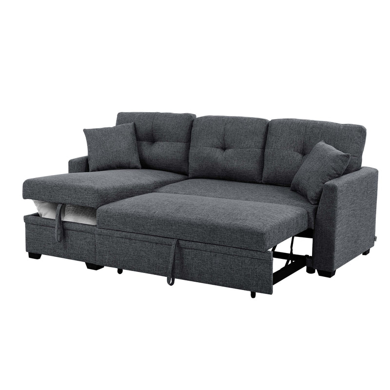 Upholstered Sectional & Pull Out Bed And Chaise Storage