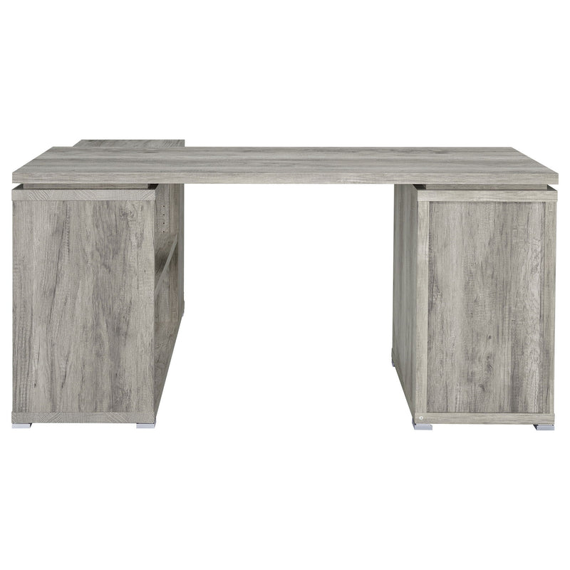 Tona - L-Shape Computer Desk With 3 Drawers And 5 Shelves