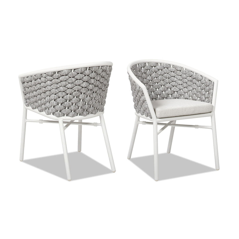 Rowan - Rope Barrel Back Patio Dining Chairs (Set of 2) - White
