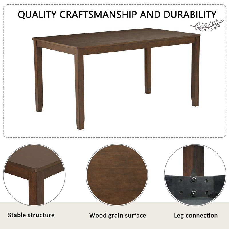 Dining Table Set With Upholstered Chairs, Rectangular Dining Table Set
