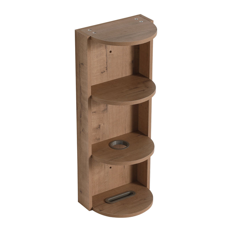 Modern Wall Mounted Bathroom Vanity With Sink And Storage Rack Soft Close Doors - Imitative Oak