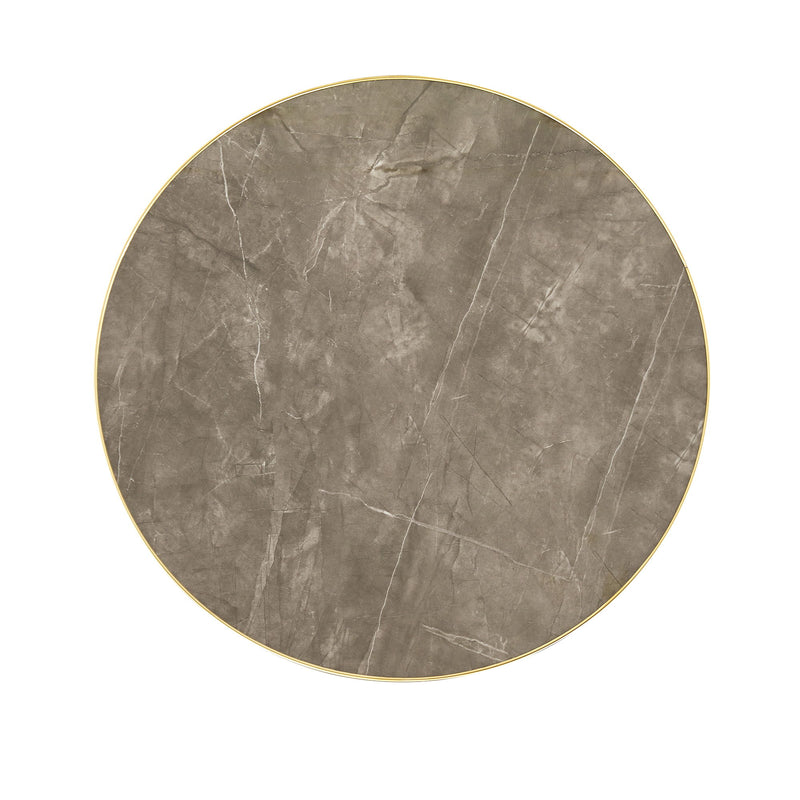Round Bistro Table, Compact For Kitchen - Gray / Gold / Silver