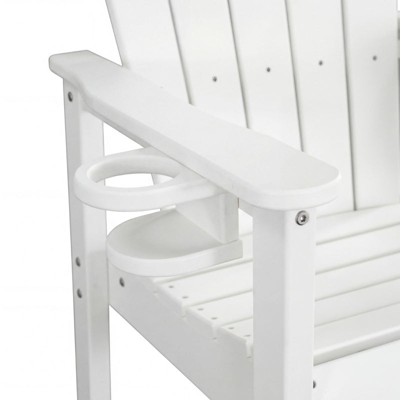 Bar Height Adirondack Chair With Cup Holder And Armrests