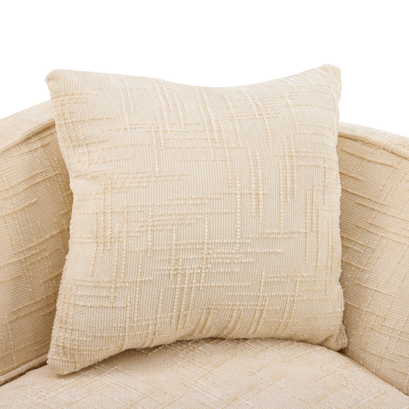 Curved 2 Person Compress Sofa With Armrests, Includes Pillows