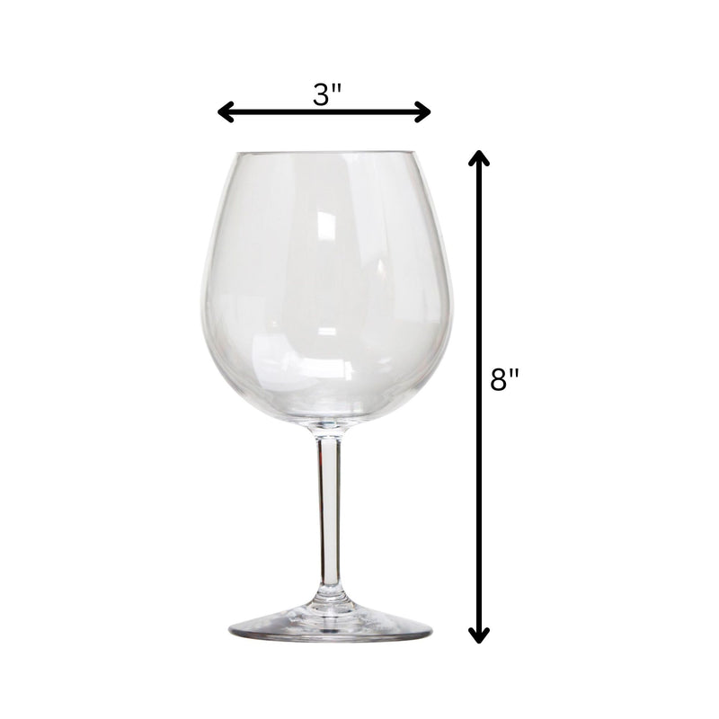 Leadingware Plastic Wine Glasses (Set of 4), Unbreakable Bpa Free Tritan 23Oz - Clear
