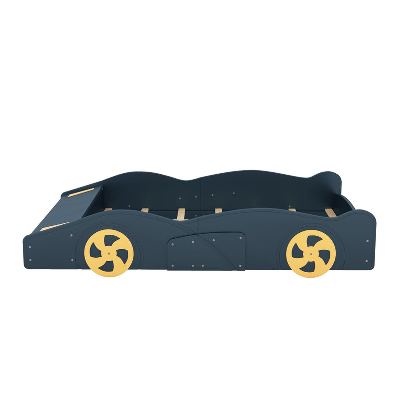 Race Car Shaped Platform Bed With Wheels And Storage