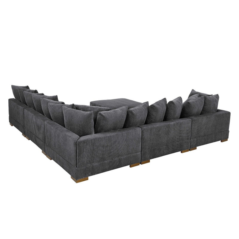 Large Seating Modular Sleeper Sectional - Dark Gray