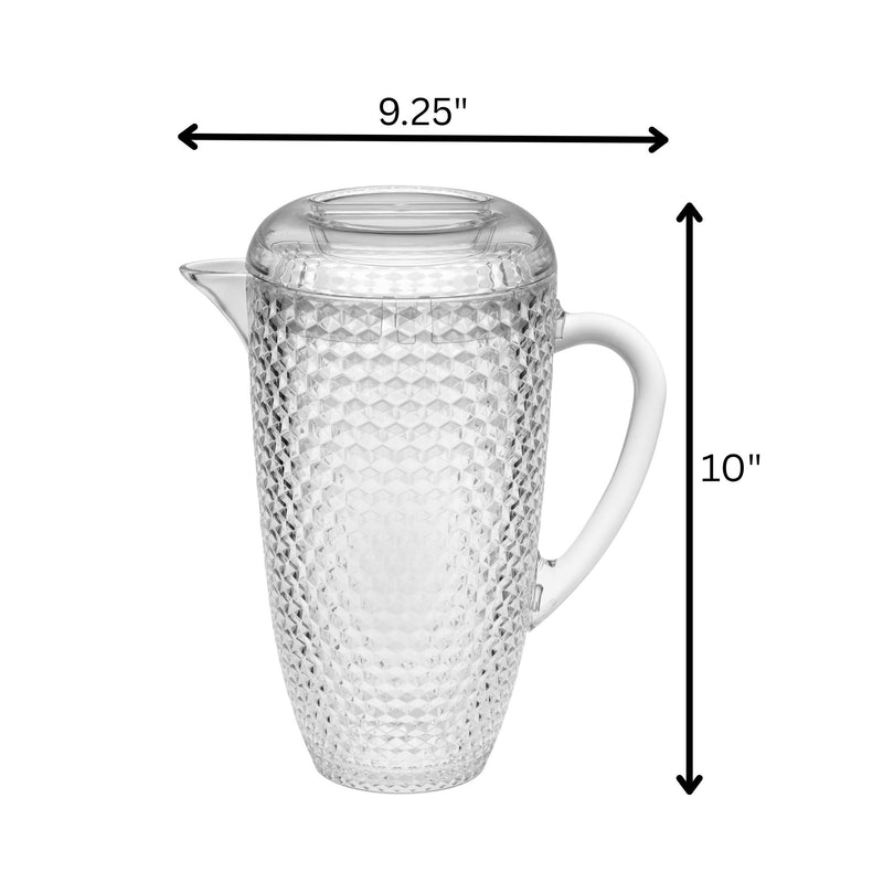 Diamond Cut Unbreakable Plastic Water Pitcher With Lid