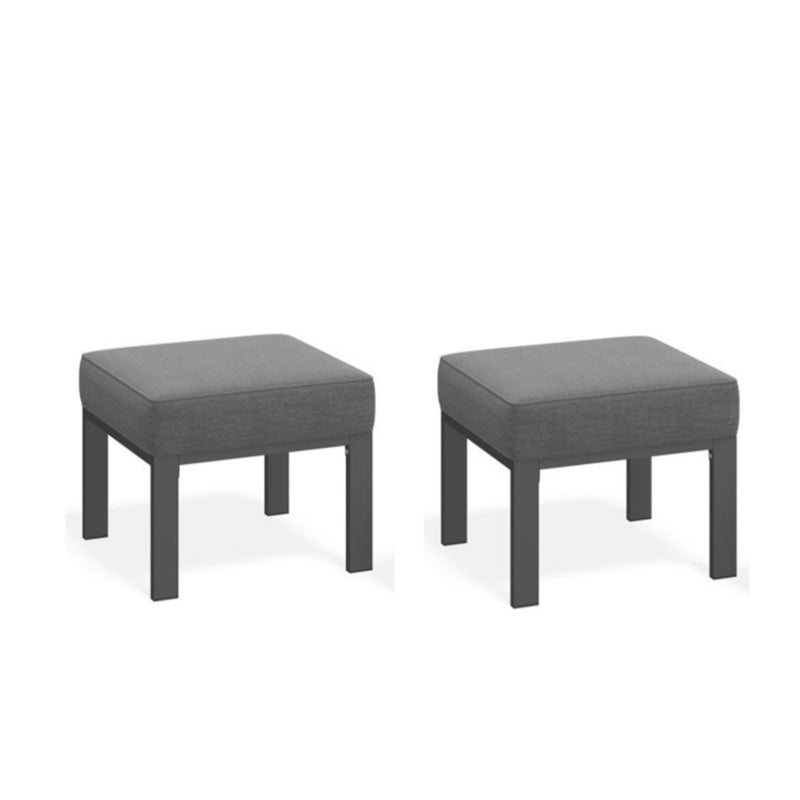 All-Weather Patio Ottomans With Thick Cushions (Set of 2)