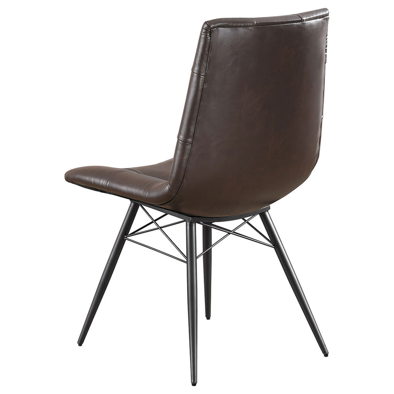Back Dining Chairs With Button Tufting (Set of 4) - Brown