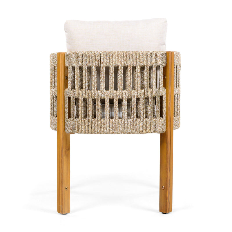 Outdoor Dining Chairs With Mix Rope Handles (Set of 2)