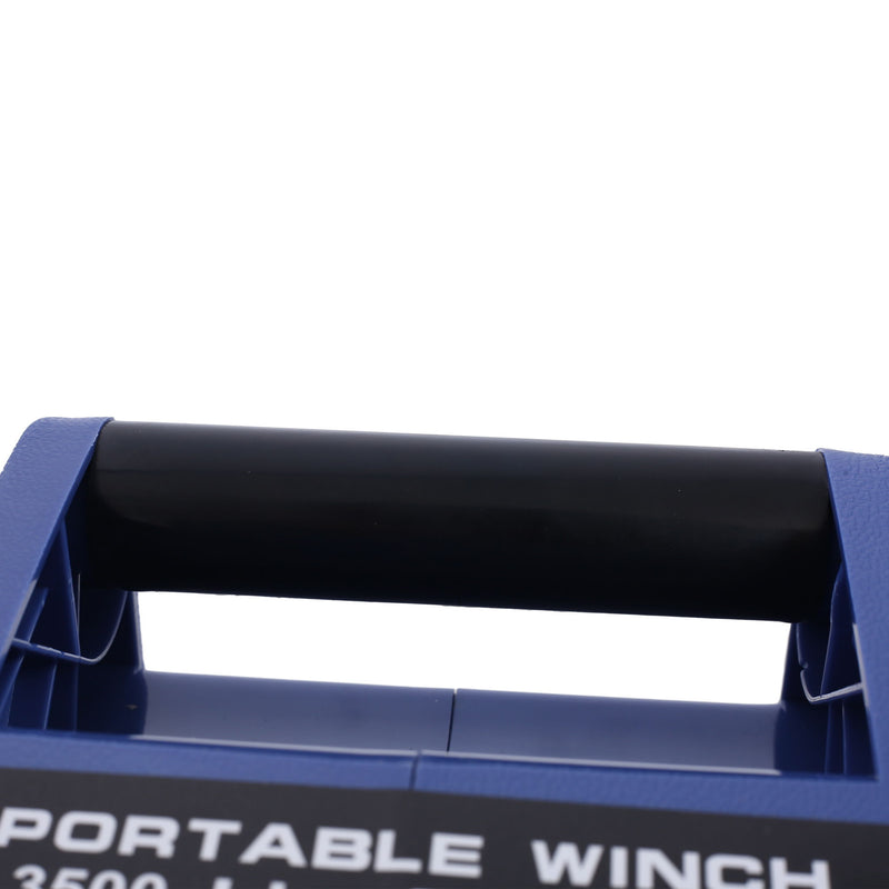 Reversible 12V Electric Trailer Winch For Boats Up To 6000 Lbs With Synthetic Rope And Extra Pulley Hook - Blue