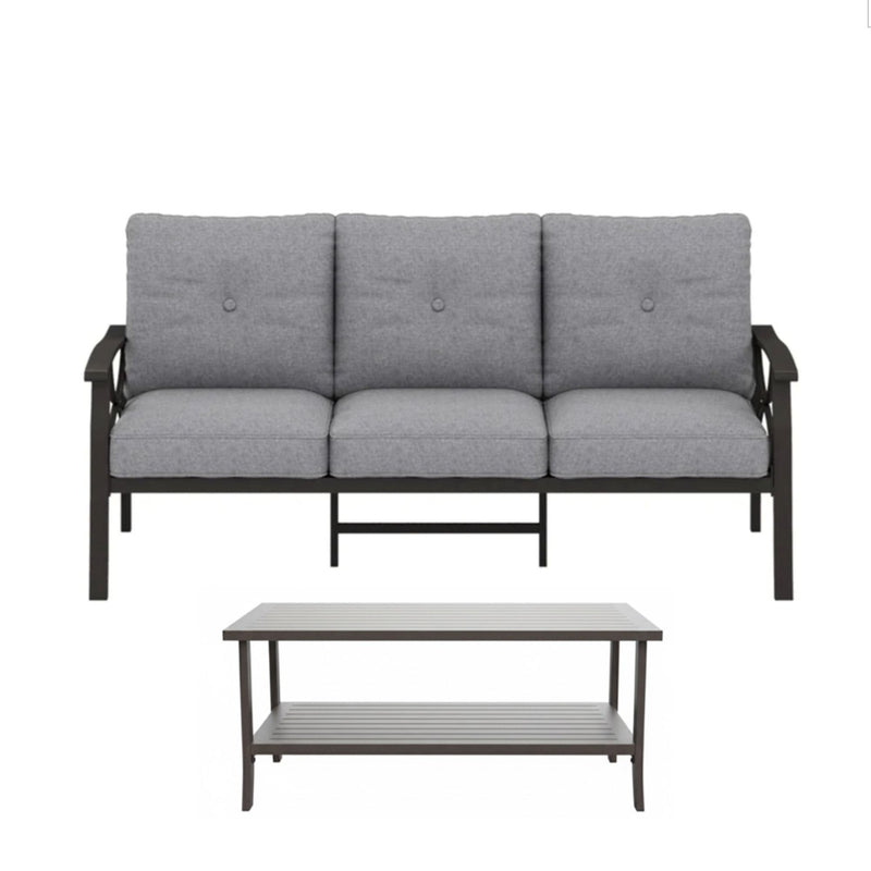 Patio Furniture Set With Coffee Table And Cushions For Backyard