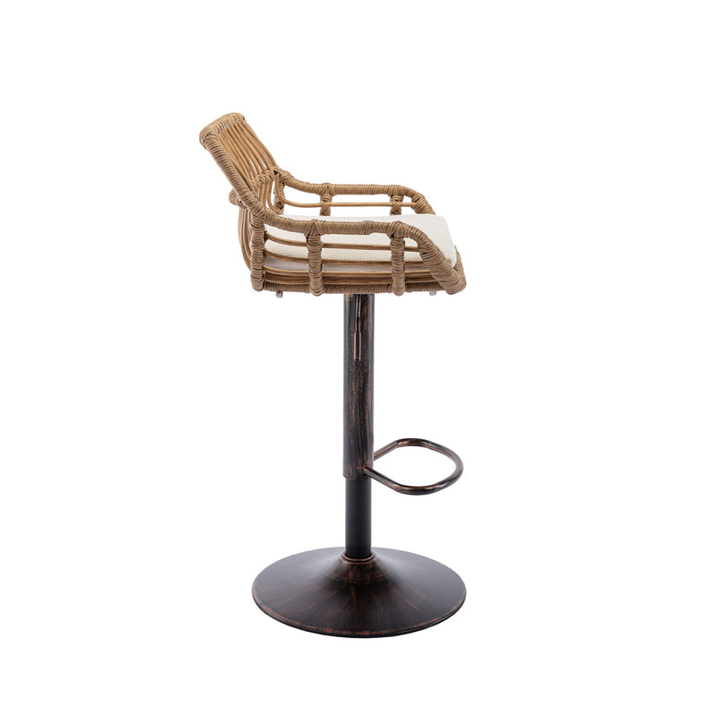 Modern Swivel Bar Stools Adjustable Counter Chairs With Footrest (Set of 2)