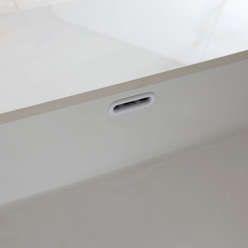 Elegant Vanity Top With Undermount Sink And Backsplash, Sintered Stone