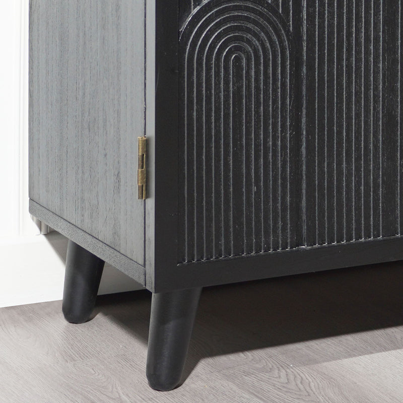2 Door Accent Cabinet Storage Cabinet With Adjustable Shelf - Black
