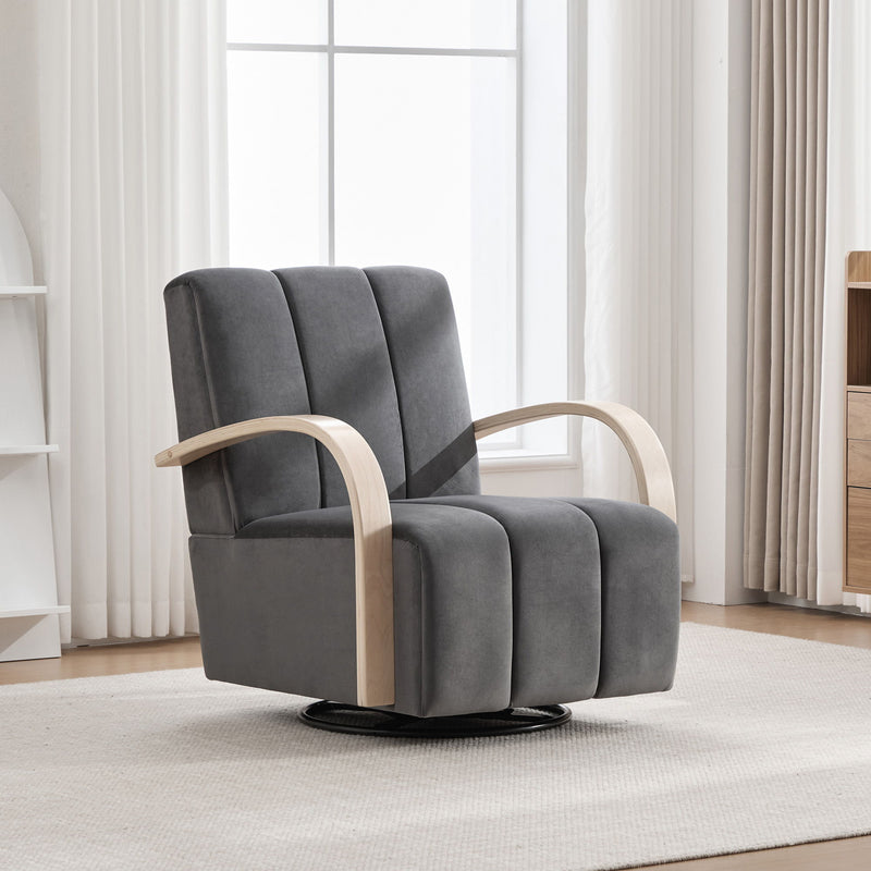 360° Swivel Accent Chair With Armrests