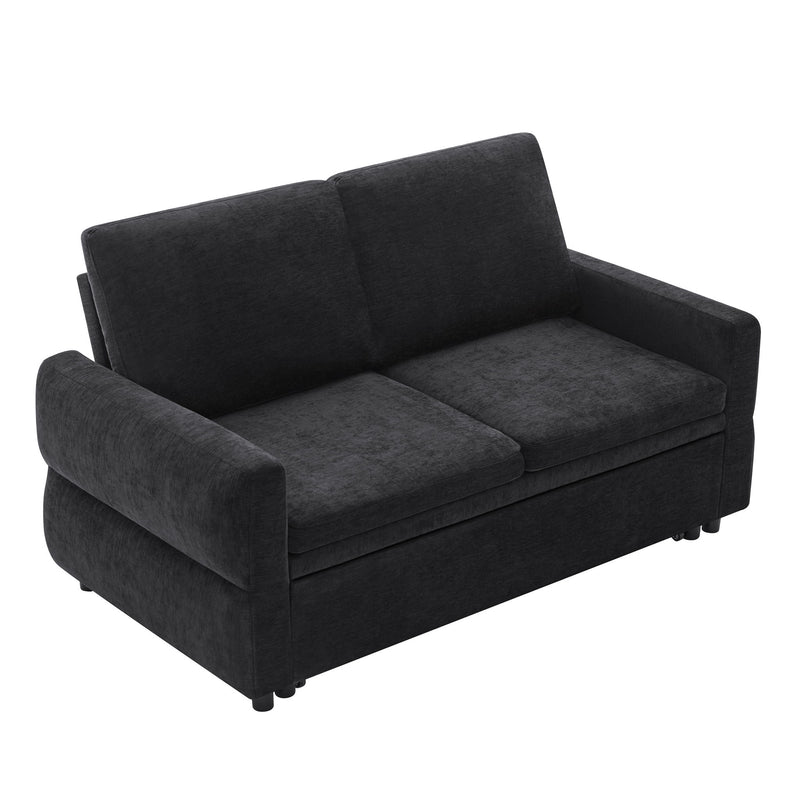 Convertible Sofa Bed Loveseat With Adjustable Backrest And USB Ports