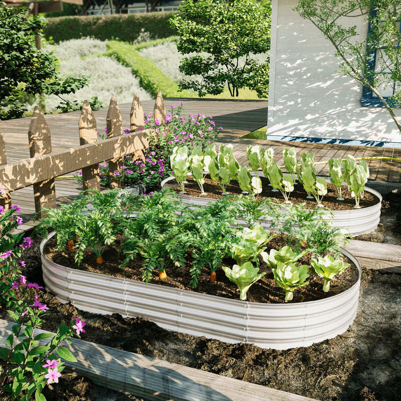 Heavy Duty Galvanized Raised Garden Bed Kit For Vegetables, Flowers & Herbs