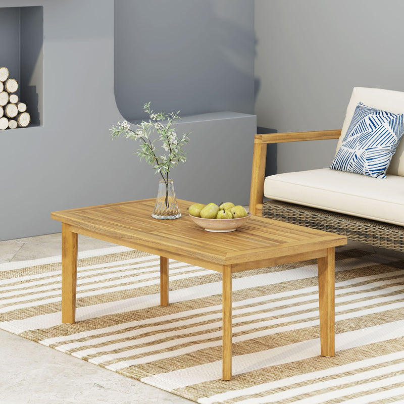 Outdoor Rectangular Coffee Table - Brown
