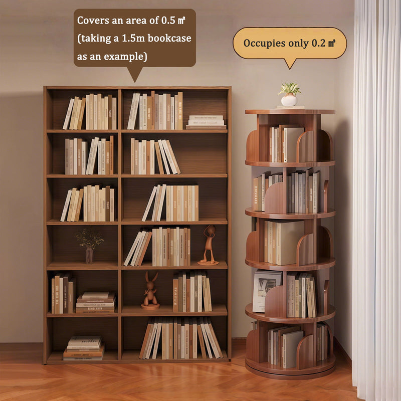 5 Tier Rotating Bookshelf, Spinning Design