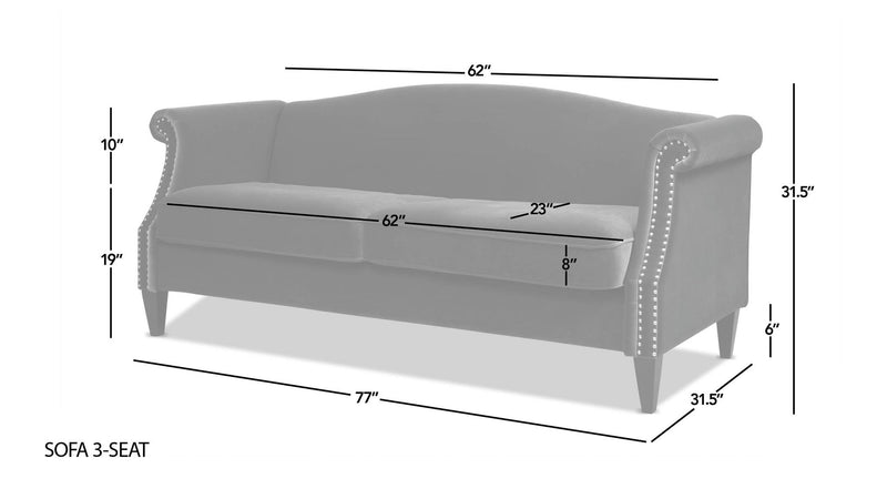 Elaine - Camel Back Small Space Sofa