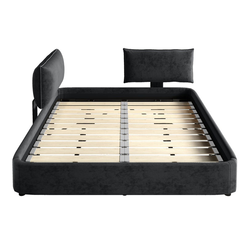 Cloud Bed Frame With Oversized Padded Movable Headboard