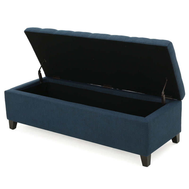 Upholstered Storage Ottoman Bench, Foot Rest For Bedroom