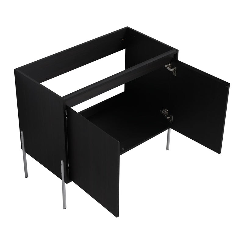 Freestanding Bathroom Vanity With Resin Sink And Storage Cabinet