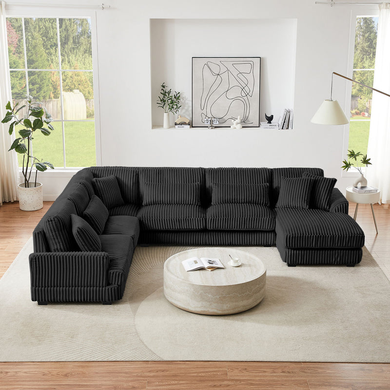 U - Sectional Sofa With Chaise Lounge, Oversized Living Room Couch