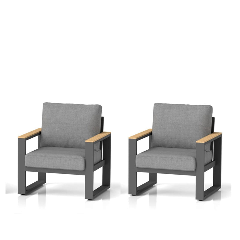 All-Weather Patio Armchairs With Thick Cushions (Set of 2)
