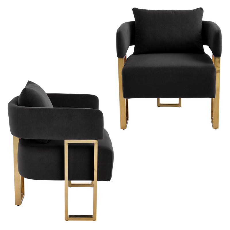 Modern Classic Design Decorative Chair Teddy Fleece Upholstered And Metal Foot