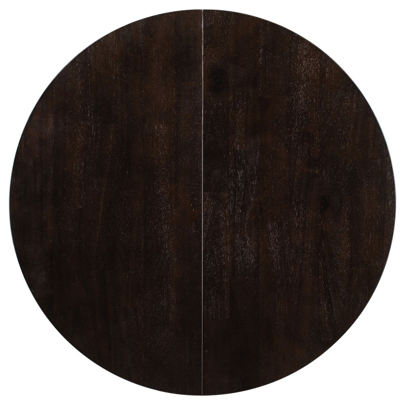 Gia - Round Extendable Dining Table With 16" Leaf Wood