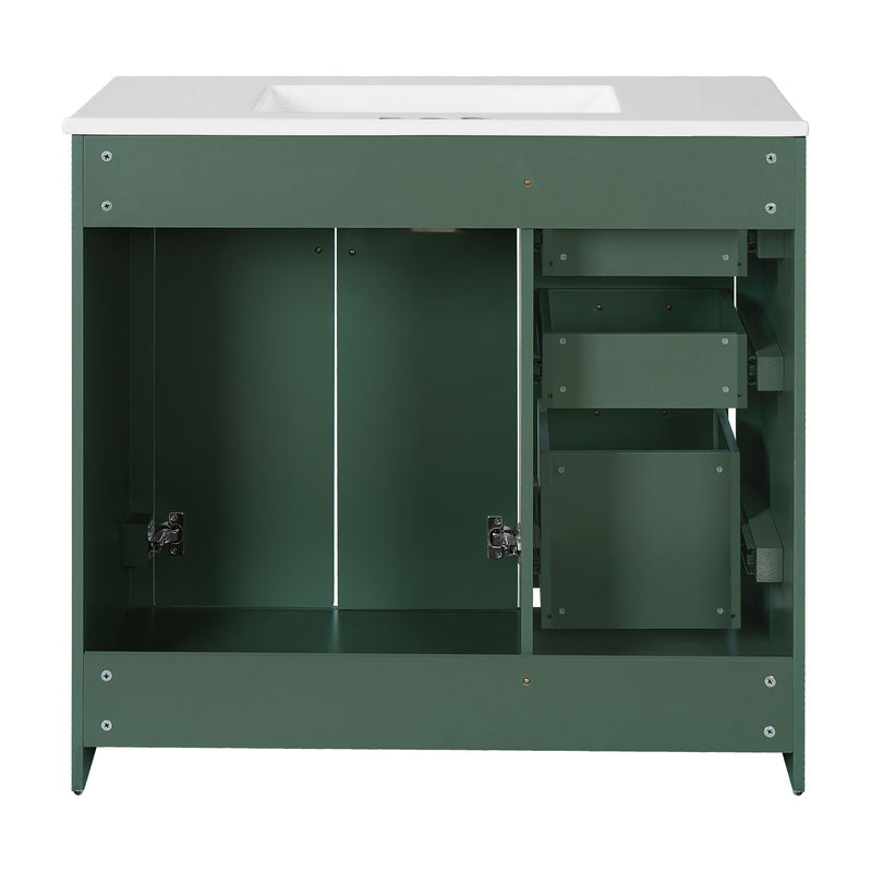 Bathroom Vanity With Sink Combo, Storage Cabinet, Freestanding Set With 3 Drawers & Soft Closing Doors