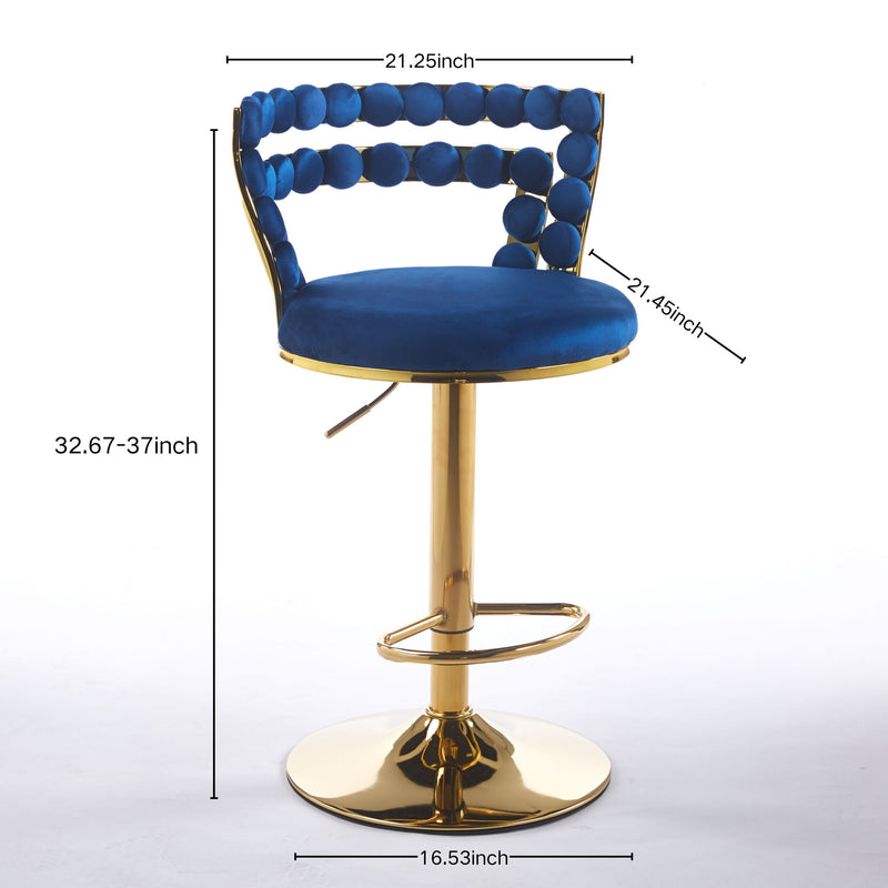 Modern Bar Chair With Iron Tube Legs, Soft Cushions And Comfortable Backrest (Set of 2)