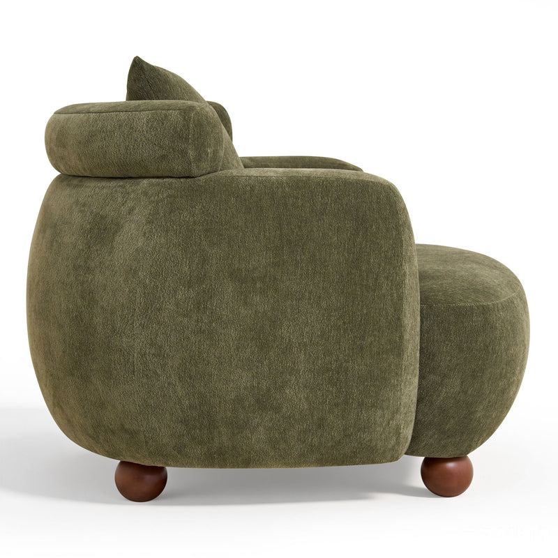 Clubchair, Bucket Chair, Decorative Sofa With Pillow, For Living Roon - Olive Green
