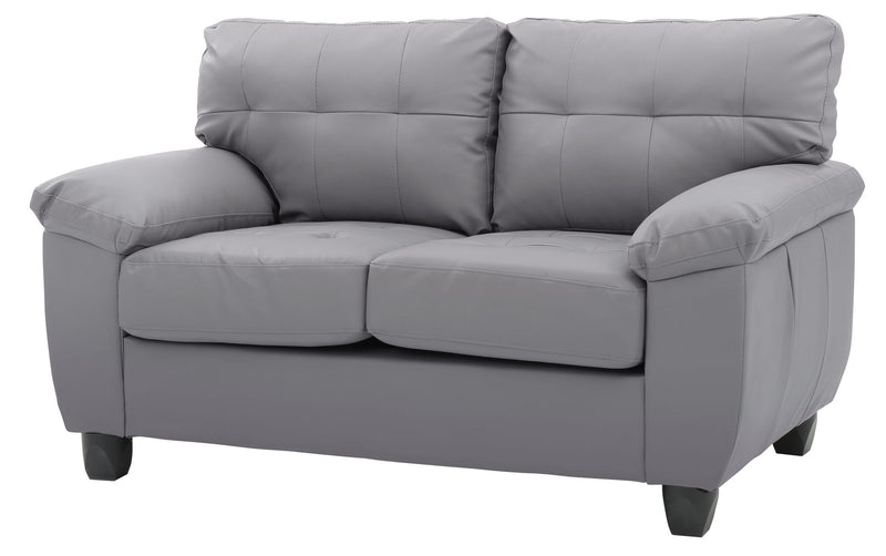 Loveseat With Padded Arms - Gray