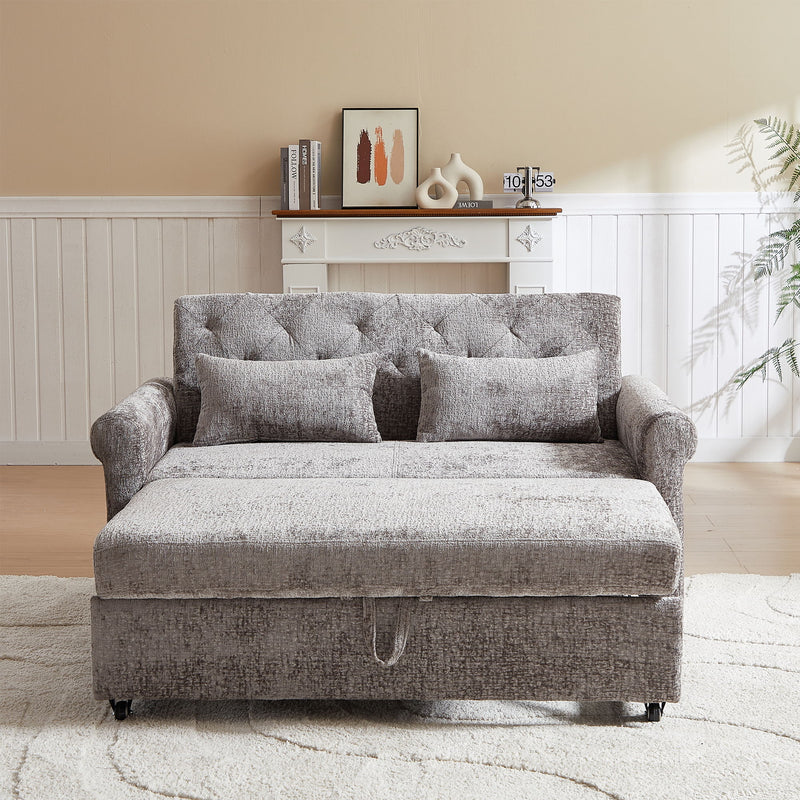 Loveseat Sofa Bed, Pull - Out Couch Sleeper & 2 Pillows