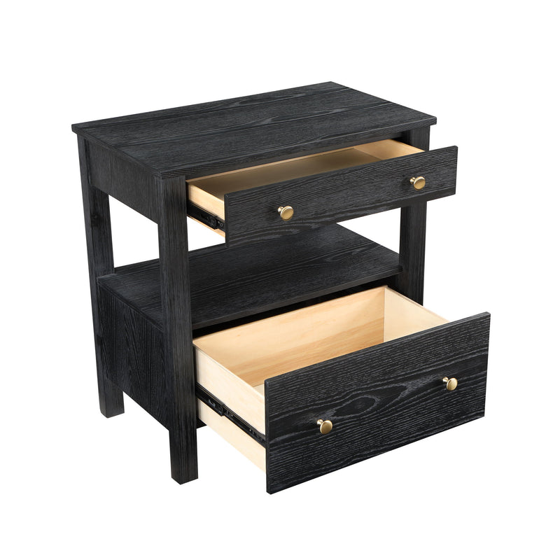 Danielle - 2 Drawer Nightstand - Black