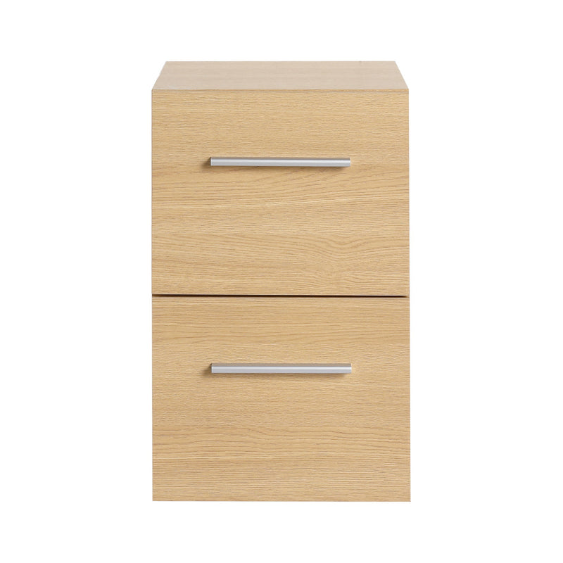 Floating Bathroom Vanity Drawer Base, Wall Mounted Storage With 2 Drawers - Light Oak