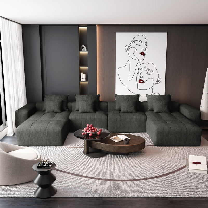 Modern Oversized Diy Combination, Modular Sectional Sofa With Pillows
