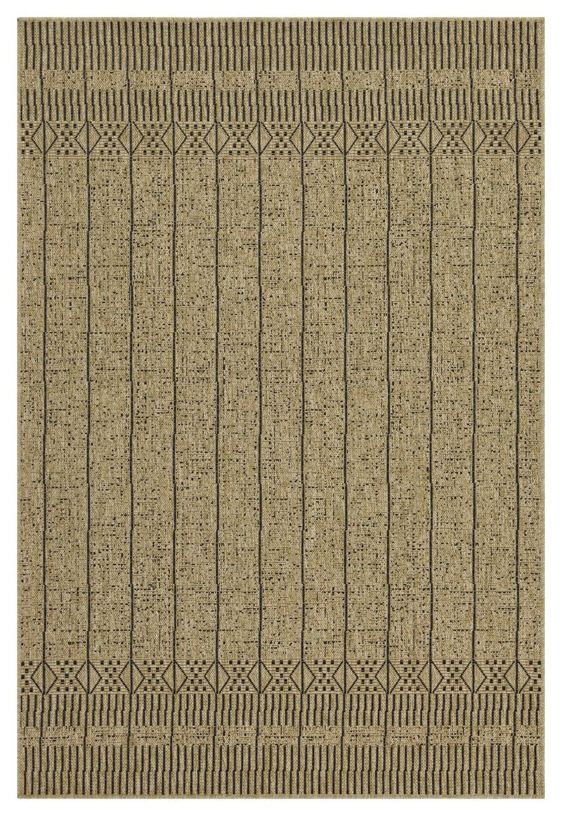Earth - 5'3" X 7'3" Indoor, Outdoor Area Rug - Jute / Black
