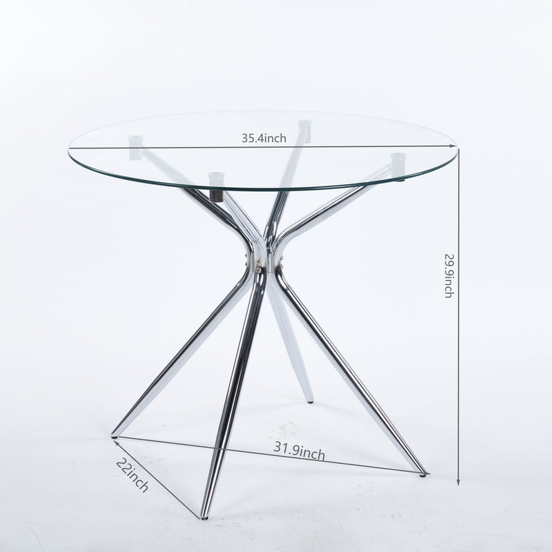 Compact Dining Table With Glass Top