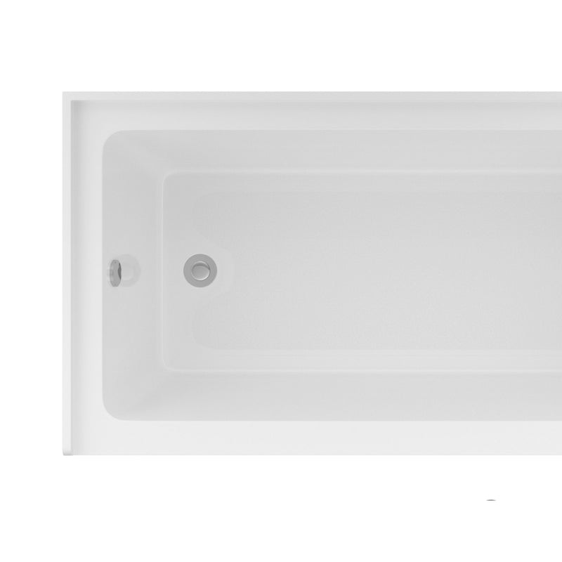 Alcove Soaking Bathtub With Skirt - Back-To-Wall Design, Compact - Glossy White