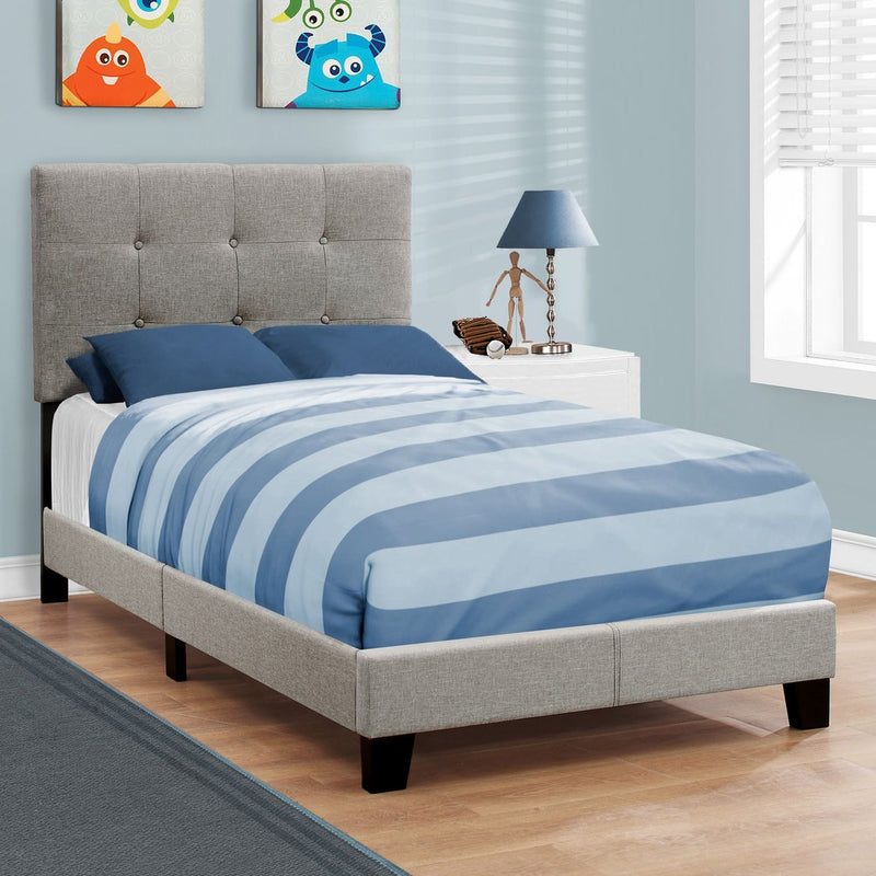 Bed, Upholstered, Frame Only, Transitional