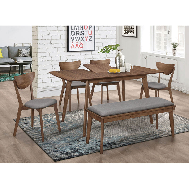 Upholstered Dining Bench - Brown