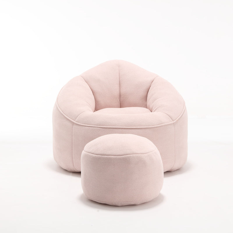 Bedding Bean Bag Sofa Chair High Pressure Foam With Footrest